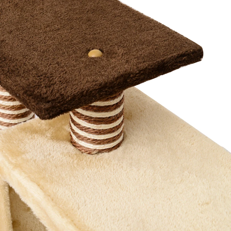 HOMCOM Cat Scratching  Activity Centre-Coffee/Beige, M size