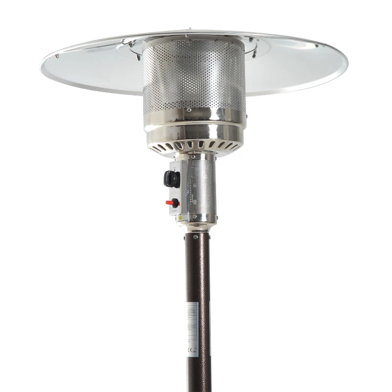 Outsunny 13KW Iron Outdoor Freestanding Heater w/ Rattan Base Brown