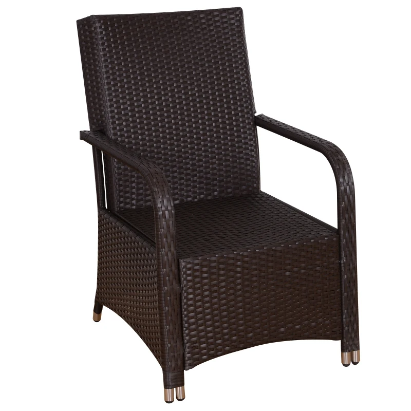 Outsunny 3 Pieces Rattan Bistro Set, Wicker Garden Furniture Set with Aluminium Frame, Cover, Glass Top Coffee Table, Chairs and Cushions for Outdoor, Patio, Balcony, Cream White