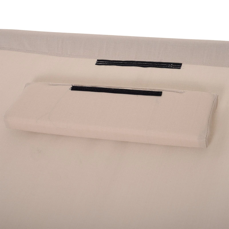 Outsunny Single Garden Rocking Bed Outdoor Swing Sun Lounger Day Bed Recliner with Pillow - Beige