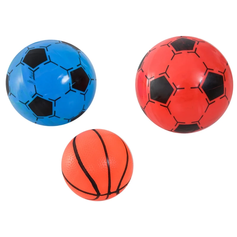 HOMCOM 2 in 1 Sport Center Kids Children Basketball Hoop Stand Football Soccer Goal Net Toddler Outdoor Indoor Fun Activity Toy Game Child Boys Gift