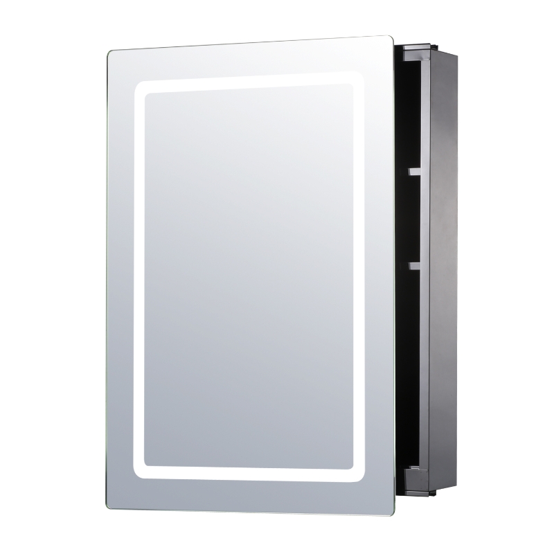 HOMCOM 76L×53W×13T cm LED Mirror Cabinet-Silver