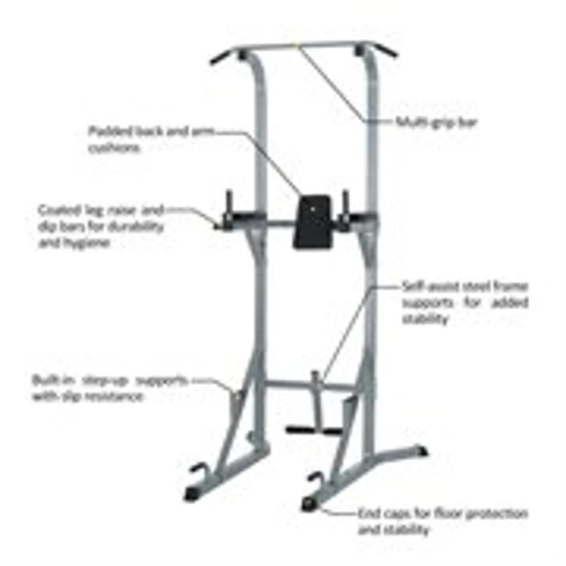 HOMCOM Unisex Power Tower Pull Push Chin up Bar