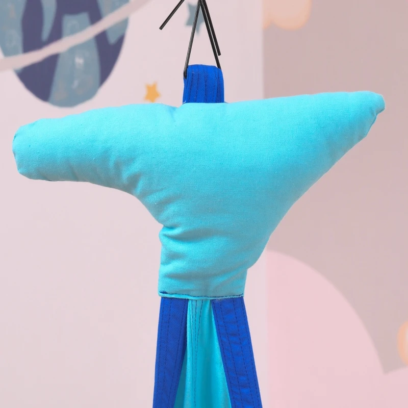 Outsunny Kids Pod Swing Seat Sensory Hammock Children Hanging Chair with 100% Cotton Canvas Hardware for Indoor and Outdoor Use Blue