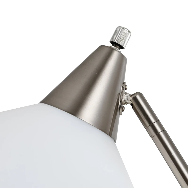 HOMCOM 180cm Floor Lamp Moving Cone Lampshade w/Steel Pole Round Base Home Living Room Elegant Style Office Silver