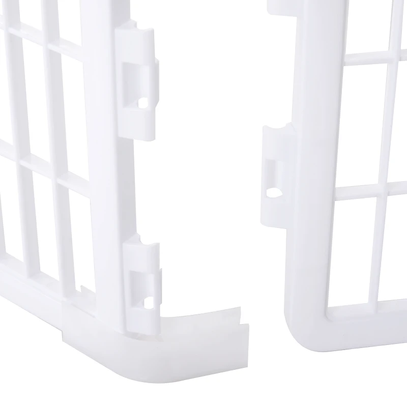 PawHut 8 Panel Dog Pens Pet Puppy PlayPen W/PP, Ф180 x 95Hcm-White