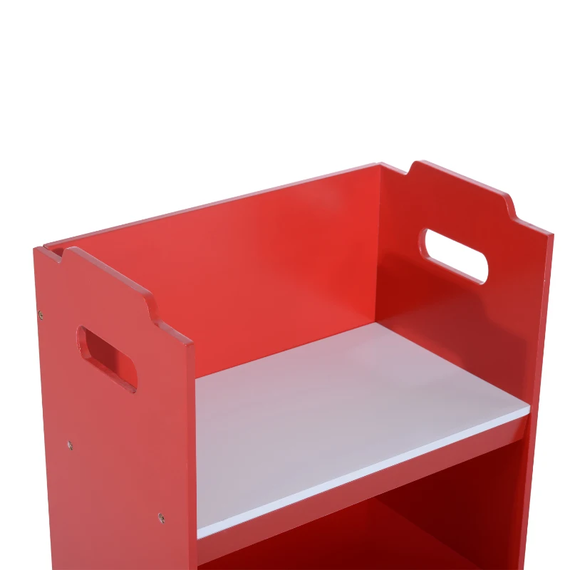HOMCOM Kids Mutifunctional Wooden Bus-Red