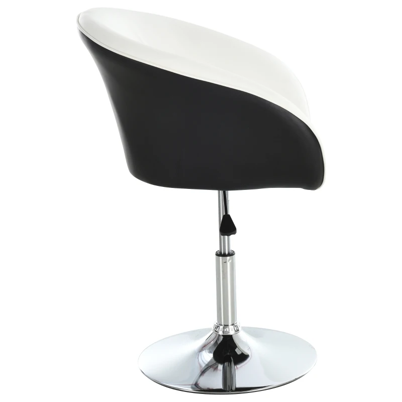 HOMCOM PU Leather Upholstered Twin-Pair Tub Bar Stools White