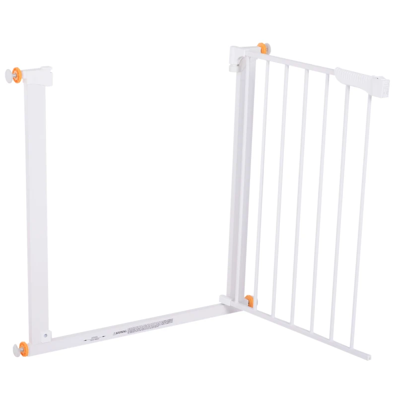 PawHut Stair Gate, Pressure Fit Safety Dog Gate Easy Close Pet Barrier for Doorway, 73-80 cm, White