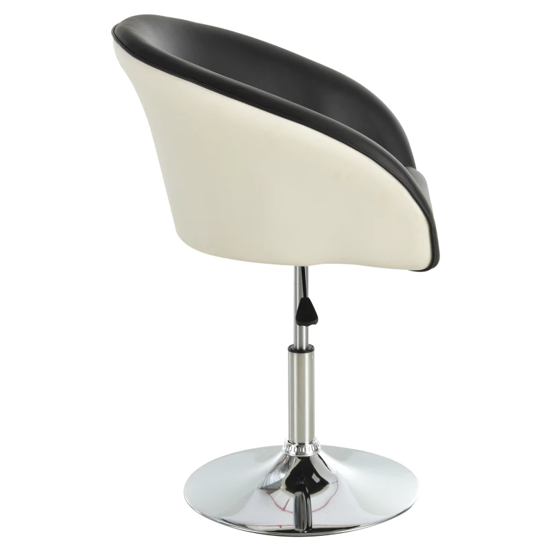 HOMCOM PU Leather Upholstered Twin-Pair Tub Bar Stools Black