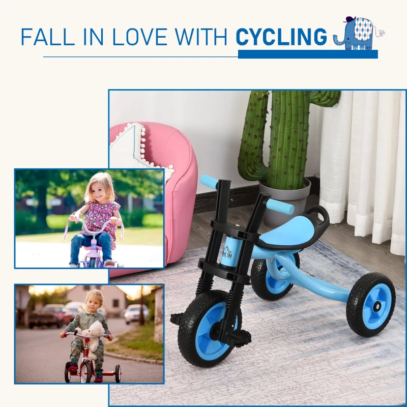 Qaba Kids 3-Wheel Plastic Pedal Tricycle Blue