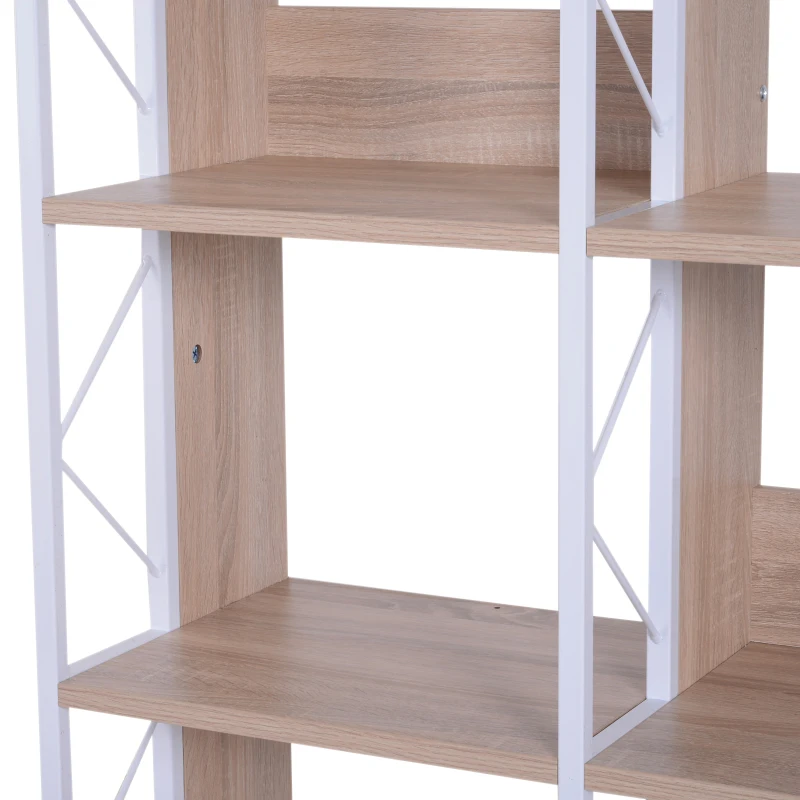 HOMCOM 9 Cube Bookshelf,  127Lx35Dx146.5H cm-White Oak colour