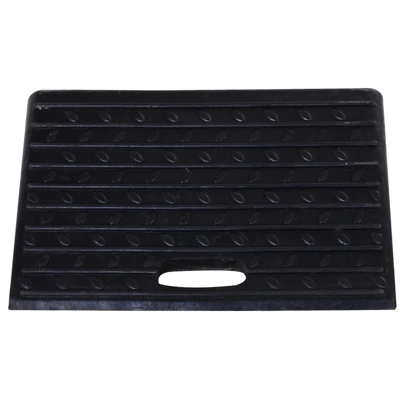 HOMCOM Set of 2 Rubber Kerb Ramps for Car Caravan Trailer Wheelchair Disabled Accessory Mobility Threshold Ramps