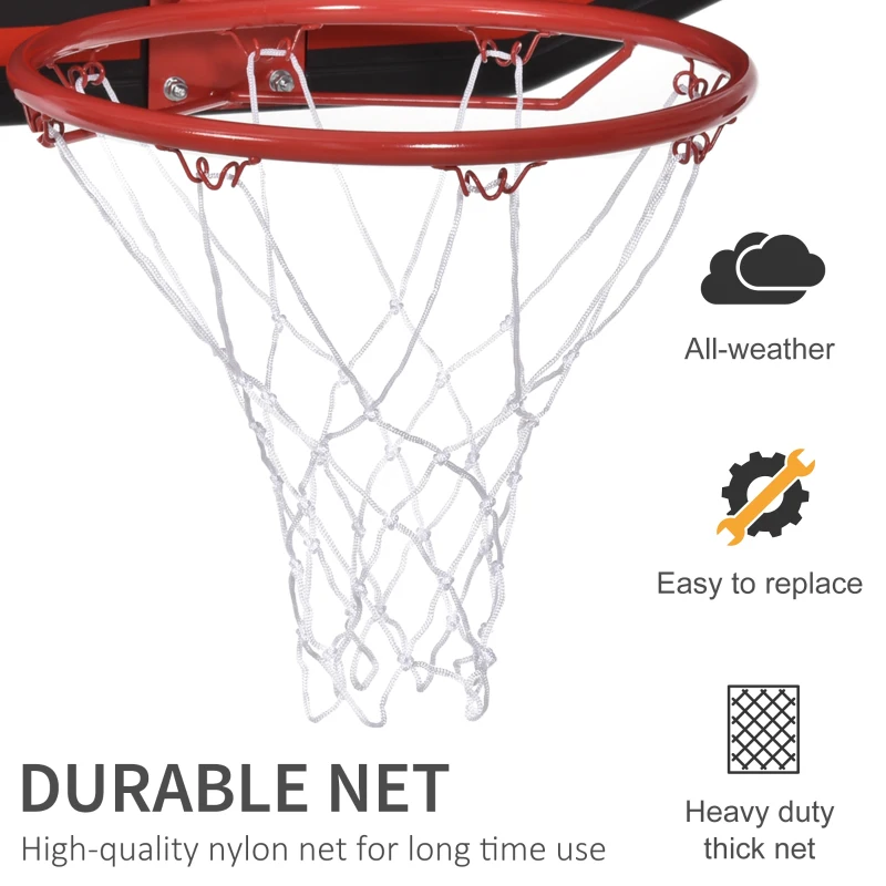 HOMCOM Basketball Hoop Backboard and Red Rim Combo Kit w/ PE Net for Teenagers and Adults Door Wall Room