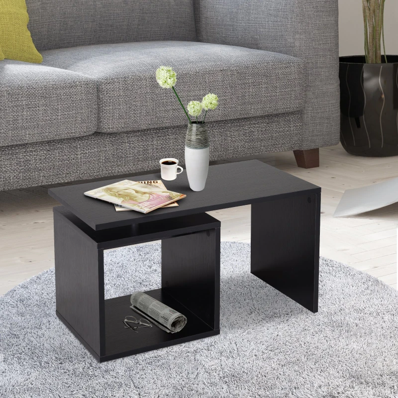 HOMCOM 77L x 40W x 44H cm Side Table-Black