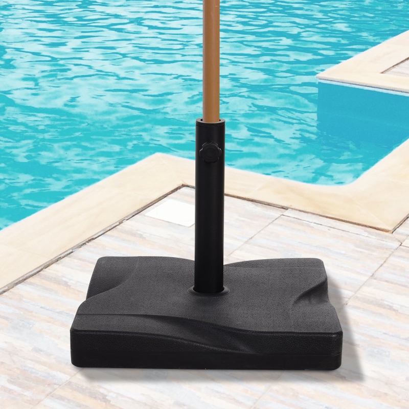Outsunny Cement Outdoor Garden Square Parasol Base Black
