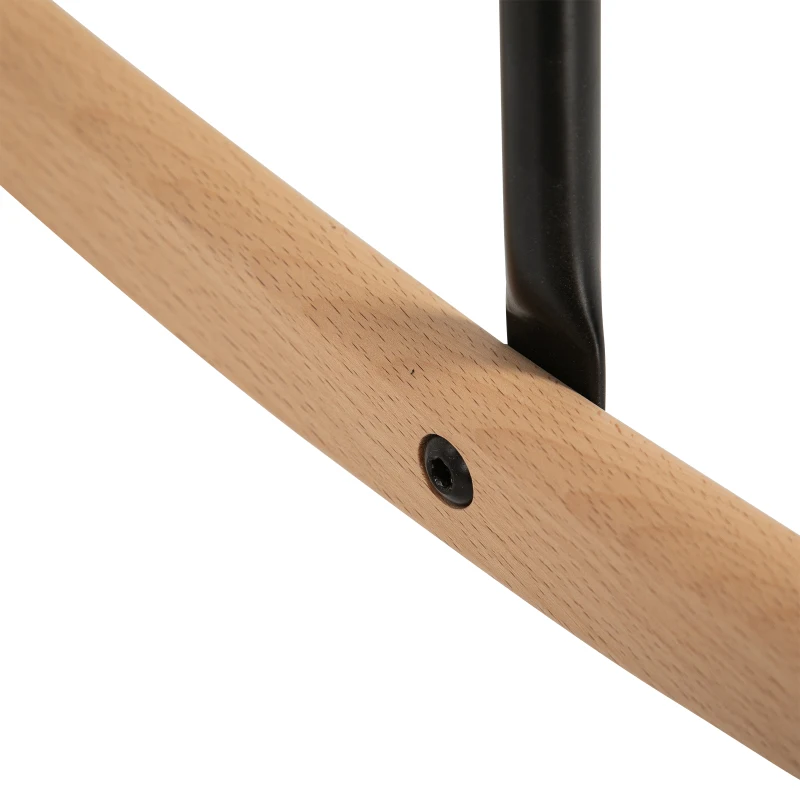 HOMCOM Linen Look Rocking Chair w/ Solid Wood Curved Legs Padded Seat Comfortable High Back Home Furniture Bedroom Living Room Relaxation Seat Light Grey