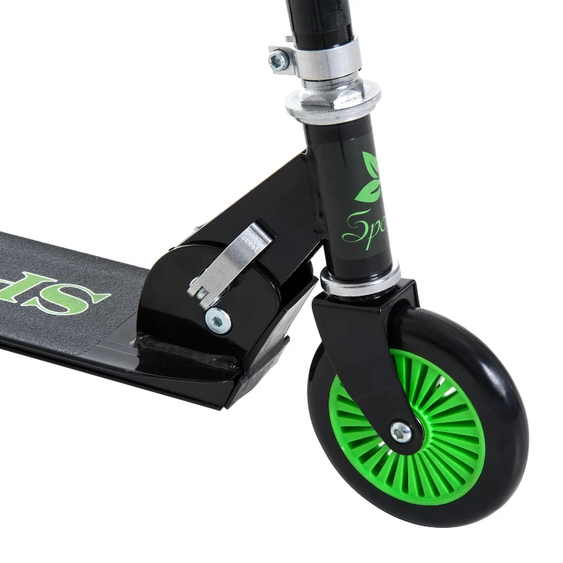 HOMCOM Aluminium Kids Kick Scooter Light Weight Folding Commuter for Teens Children for 5+ Years Old w/ Adjustable Handle - Green