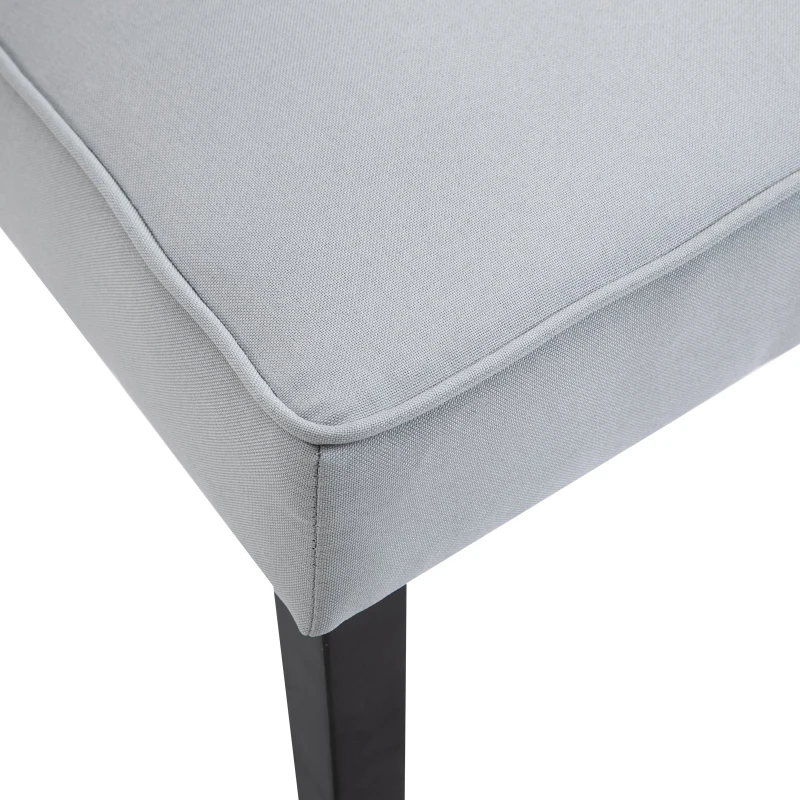 HOMCOM Elegant Tufted Dining Chair Wood Frame Linen Upholstery Padded Seat Cream White