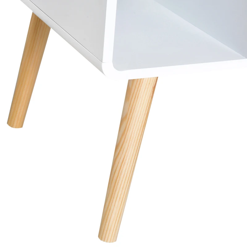 HOMCOM  Wooden Coffee Tea Side Table TV Stand Storage Unit Tapered Legs Desk W/ 1 Drawer Scandinavian Nordic Style