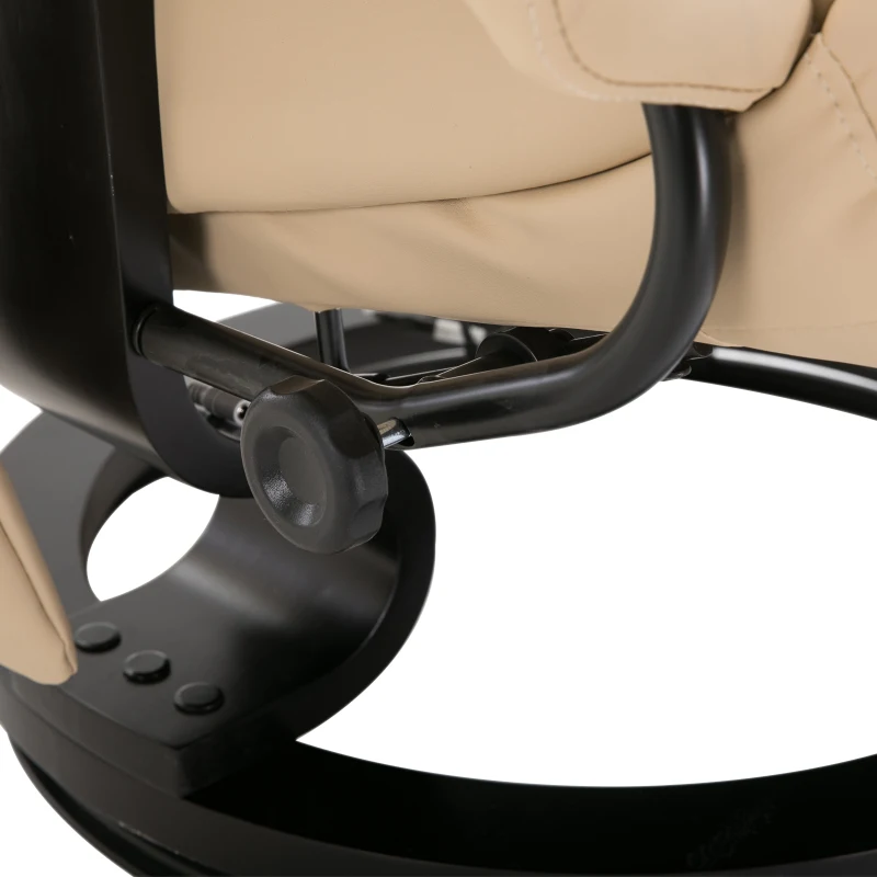 HOMCOM Luxury Fuax leather Chair Recliner Electric Massage Chair Sofa 10 Massager Heat with Foot Stool Cream White