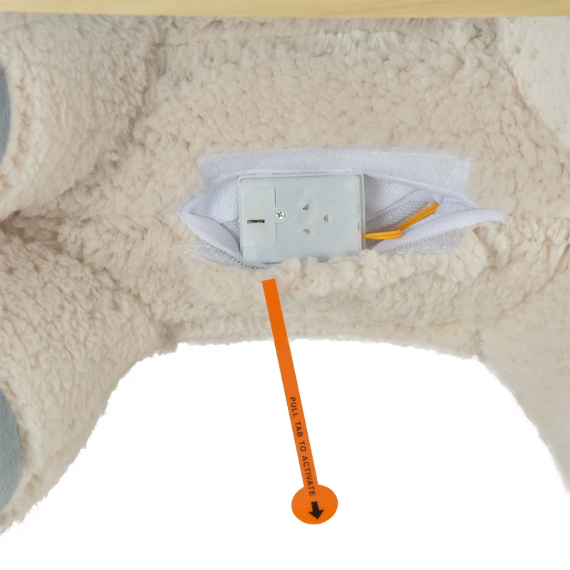 HOMCOM Kids Sheep Plush Rocking Ride On w/ Sound Cream White