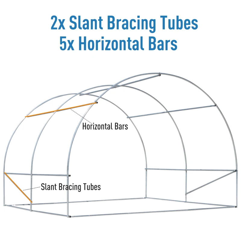 Outsunny Walk-in Tunnel Greenhouse Garden Warm House Planting Shed Powder Coated Frame -300L x 300W x 210H cm