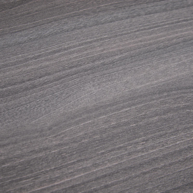 HOMCOM Computer Writing Desk Wood Top Metal Frame PC Laptop Study Table W/ Rasied Shelf Rack Workstation Home Office Grey Oak