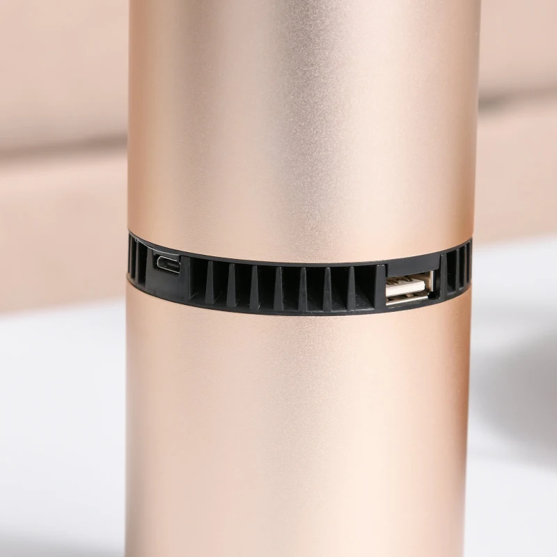 HOMCOM Portable Car Air Purifier, Low Noise Air Cleaner with 2 USB Port for Dust, Pollen, Smoke, Odor, Gold