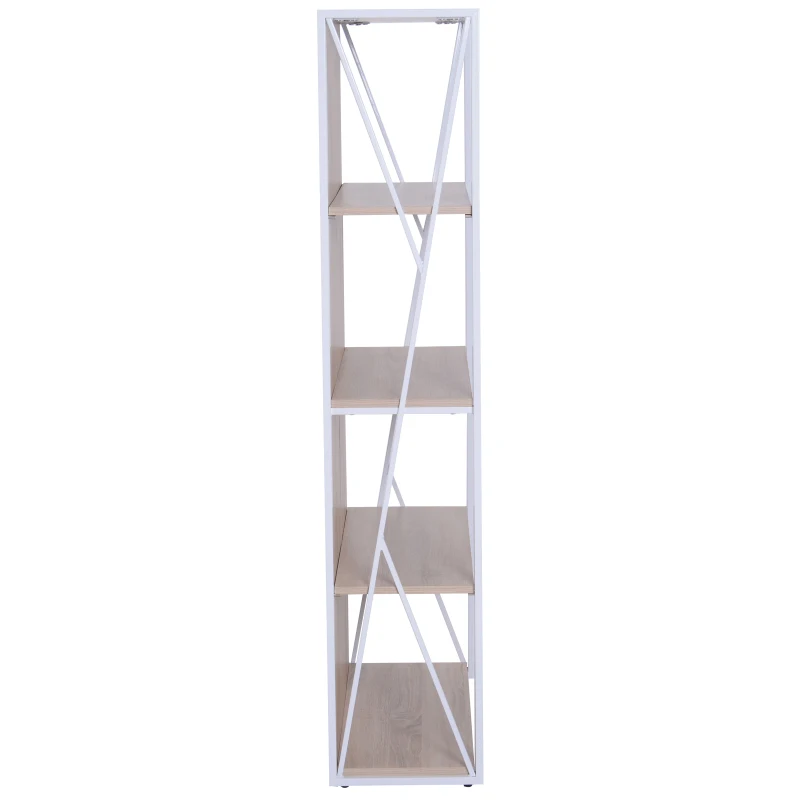 HOMCOM 4-Tier Bookshelf Wood Rack Bookcase