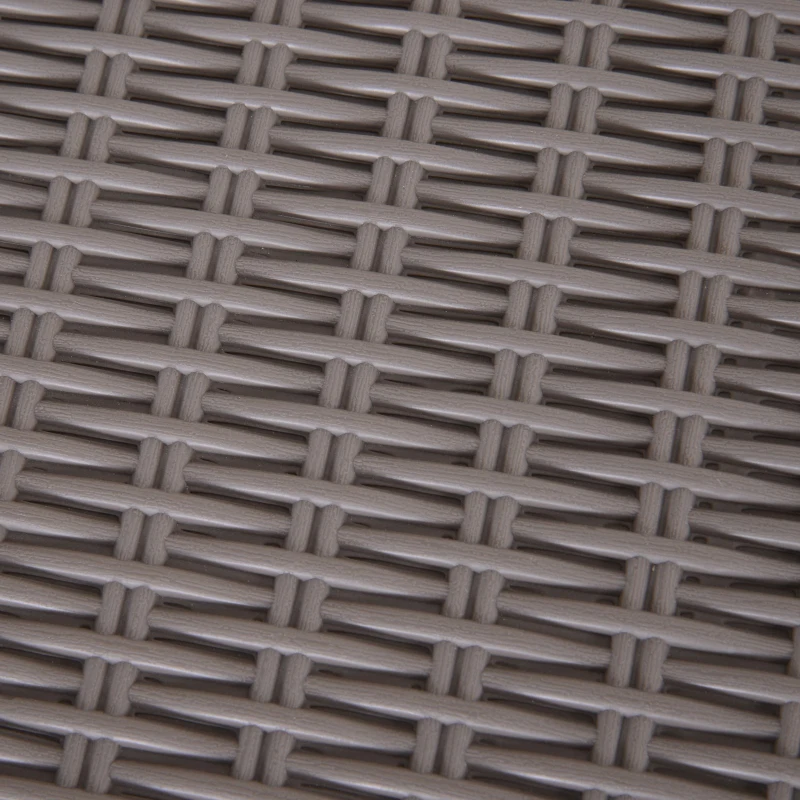 Outsunny Garden PP Rattan Style Sofa Table Set 4 Seater Outdoor Patio 2 Single Chairs & 1 Bench Conservatory Furniture Cushioned Grey