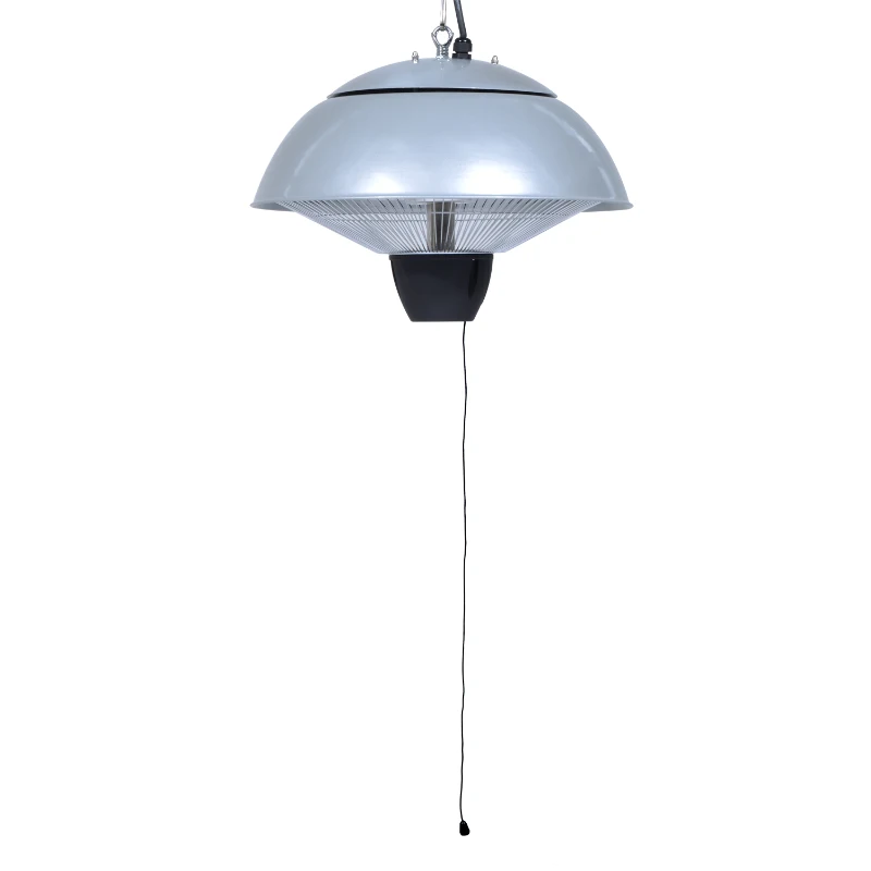 Outsunny 1.5K W Hanging Electric Heater-Silver