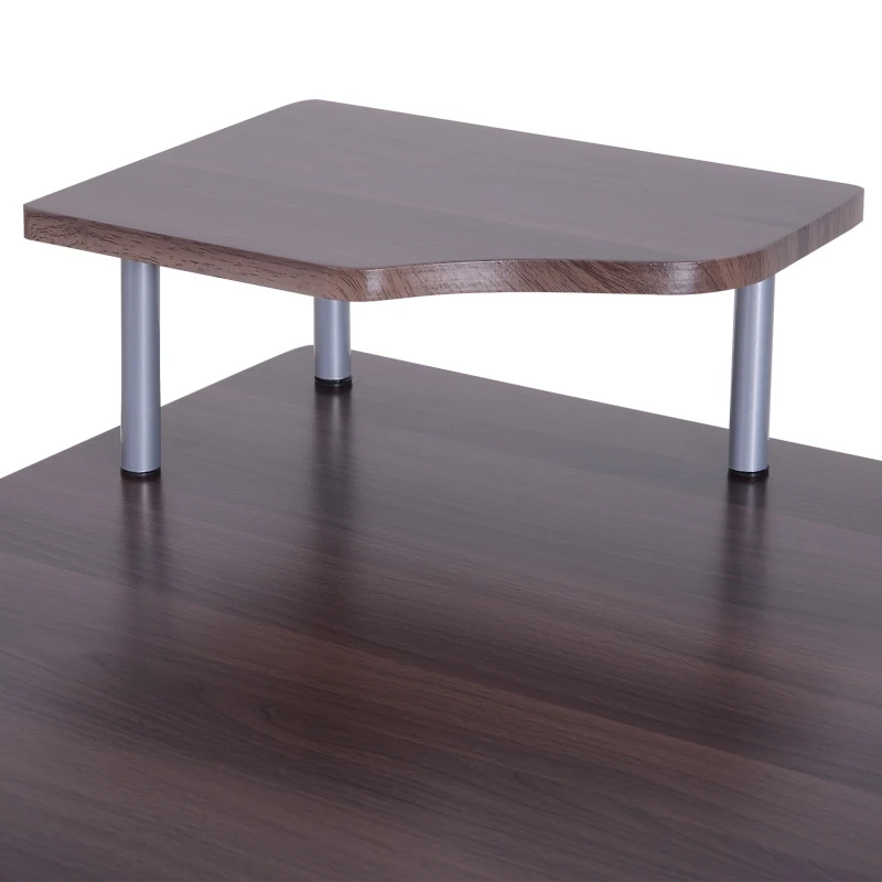 HOMCOM 152Lx60Wx88H cm Workstation W/Drawer, Shelves-Brown