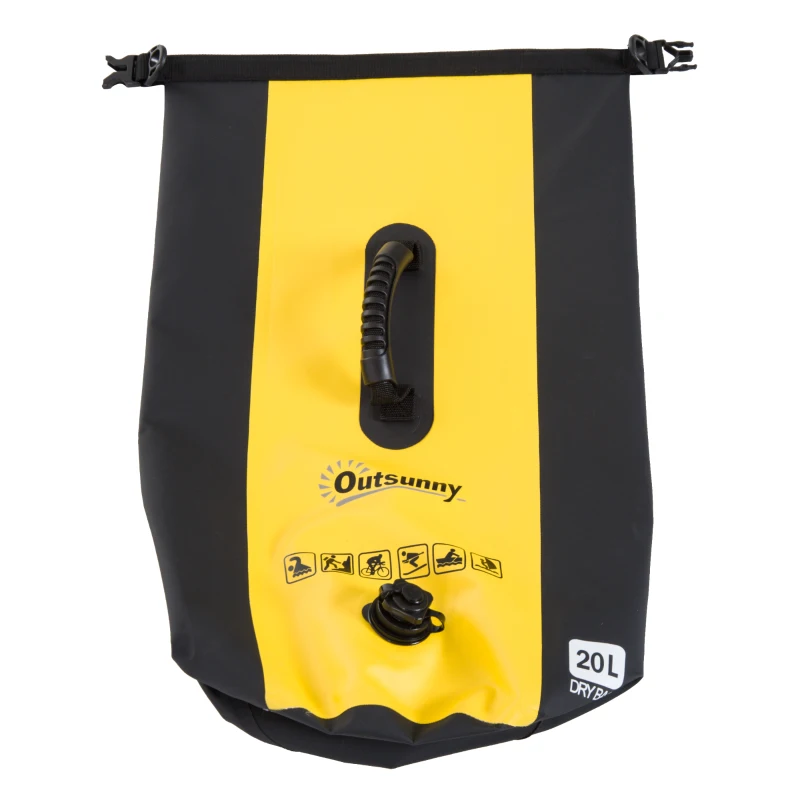 Outsunny Dry Bag, 20L, PVC-Yellow