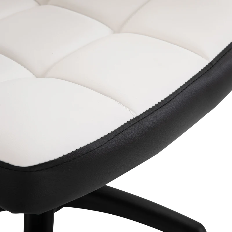 Vinsetto Office Chair Desk Computer Chair W/PU Leather Sponge Nylon, 65.5W x 69D x 109-118Hcm-White/Black