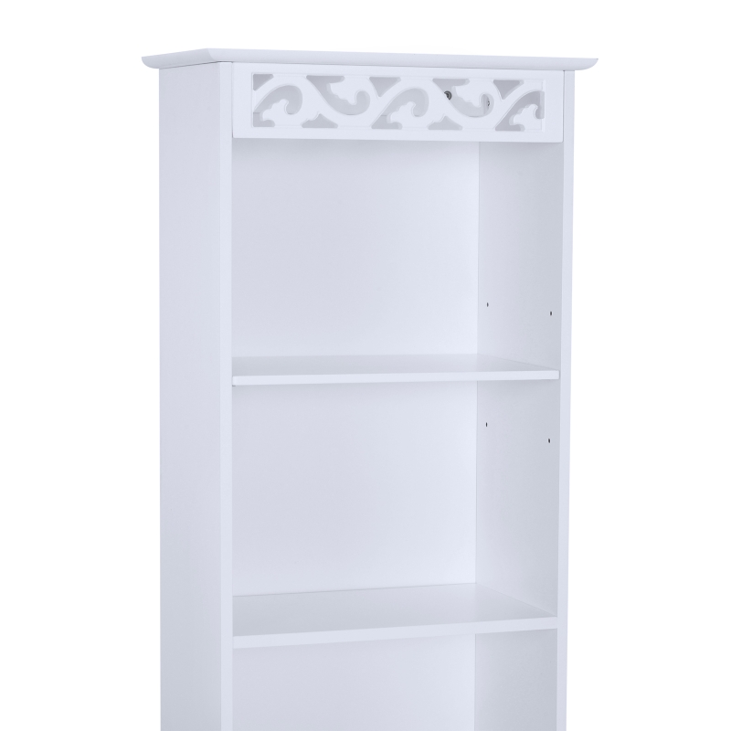 HOMCOM Bathroom Cabinet W/ Adjustable Shelves, 40L x 23W x 60Hcm-White