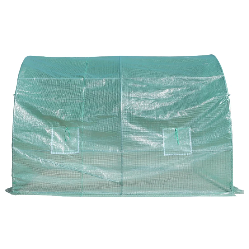 Outsunny Walk-in Tunnel Greenhouse Garden Warm House Planting Shed Powder Coated Frame -300L x 300W x 210H cm