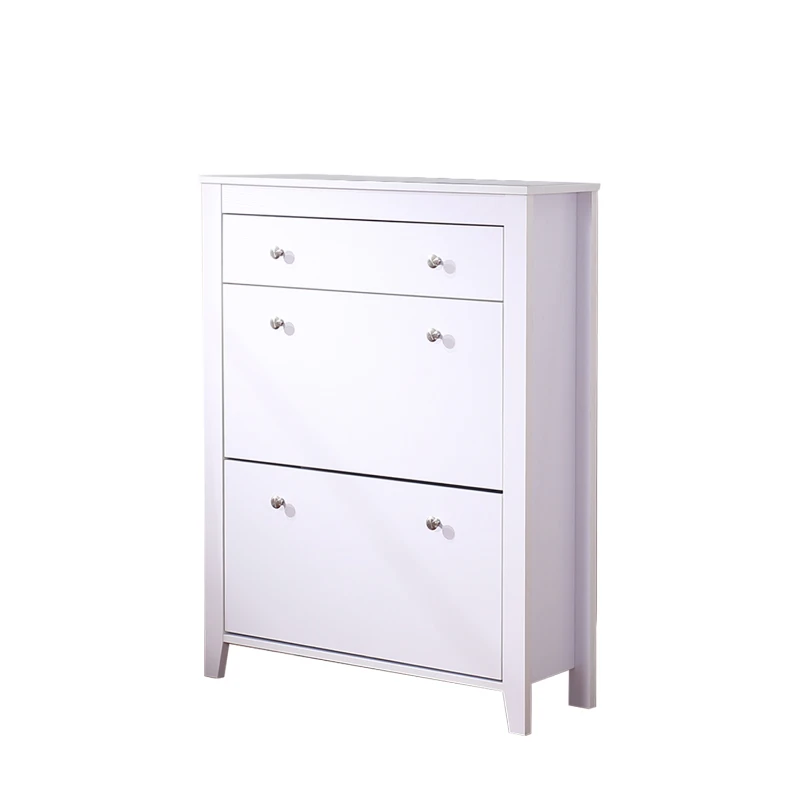 HOMCOM Particle Board Shoe Cabinet- White