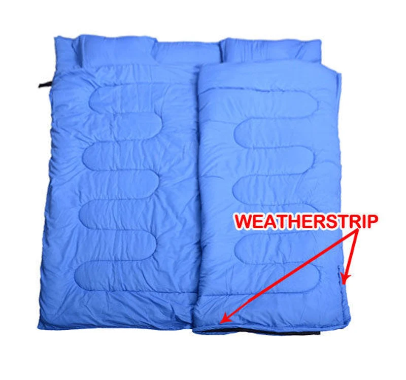 Outsunny Double Sleeping Bag-Blue/Black