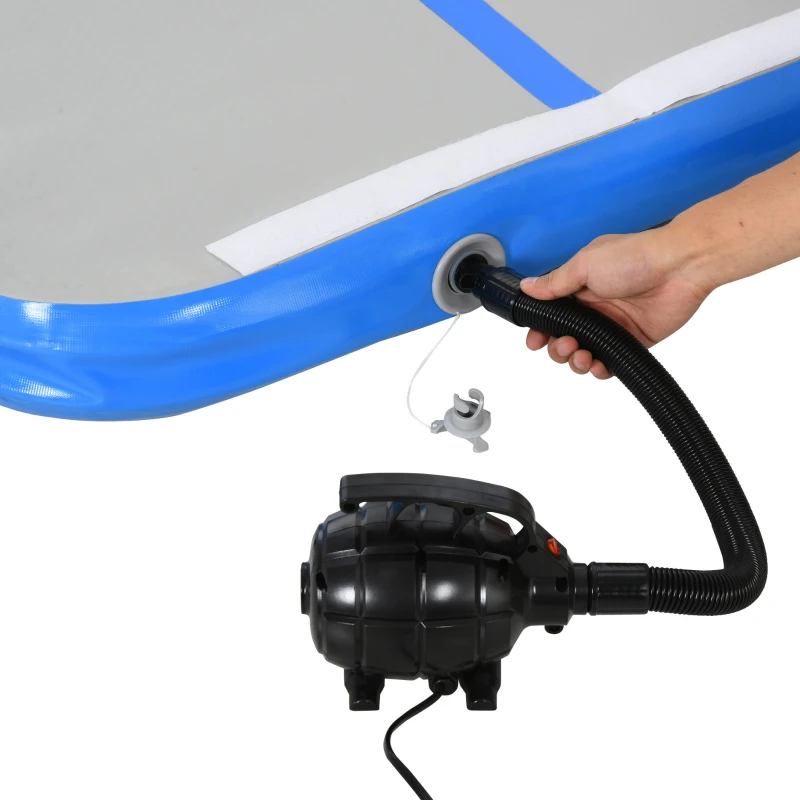 HOMCOM 3(M) Inflatable Tumbling Mat Gymnastic Mat For Exercise Fitness Yoga Home Outdoor Training Use With / Electric Air Pump | Handle Bag - Blue