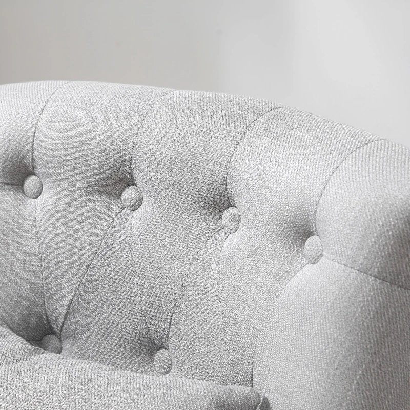 HOMCOM Retro Scrolled Back Accent Chair - Grey