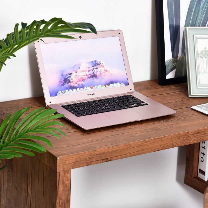 HOMCOM L-shaped Corner Computer Desk Shelf Combo 360 Degree Rotating MDF Hardboard Storage