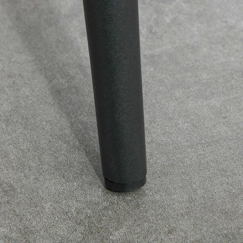 HOMCOM Dining Chairs, Set of 2, Modern Upholstered Velvet-Touch Fabric Accent High Back Chairs with Metal Legs for Kitchen, Grey