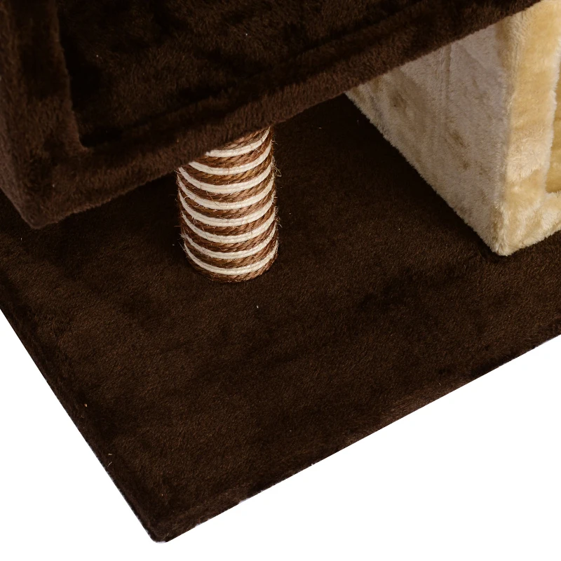 HOMCOM Cat Scratching  Activity Centre-Coffee/Beige, M size