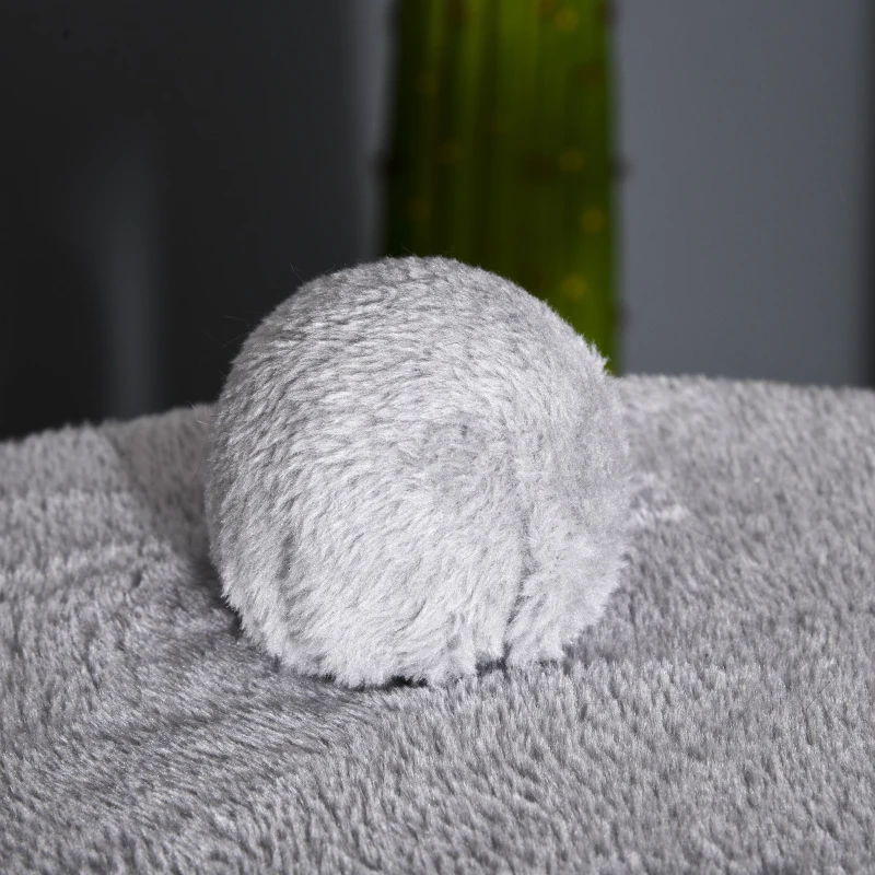 PawHut Cat tree Tower for Indoor Cats 158cm Climbing Kitten Activity Centre with Sisal Scratching Post Perch Hanging Ball Hammock Condo Toy Light Grey