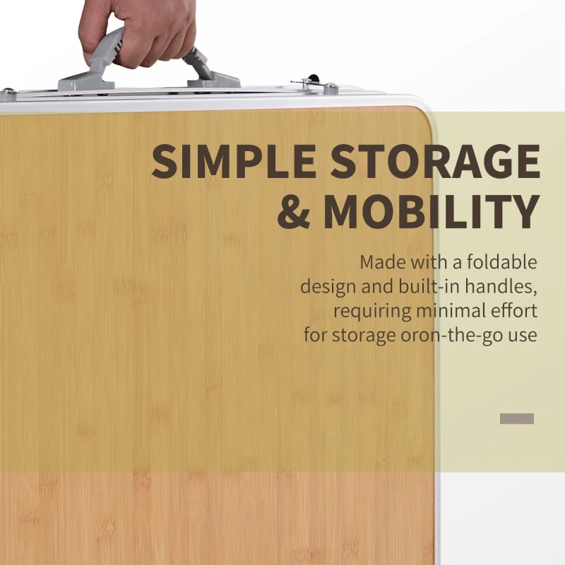 Outsunny 3ft Aluminium MDF-Top Folding Picnic Table Portable Camping Table