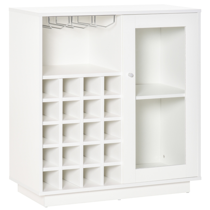 HOMCOM Modern Sideboard Wine Cabinet Cupboard with Glass Holder & 20-Bottle Wine Rack