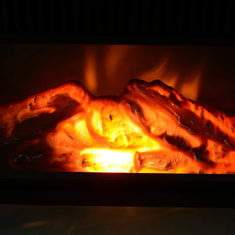 HOMCOM Freestanding Electric Fireplace Heater W/ Thermostat Control, 600W/1200W-Black