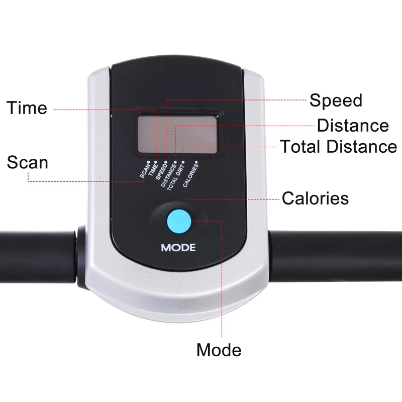 HOMCOM Multi-function Folding Manual Walking Treadmill  Machine & Sit-up Equipment Fitness Exercise Trainer Slope Height Adjustment with Handle - Rose Red