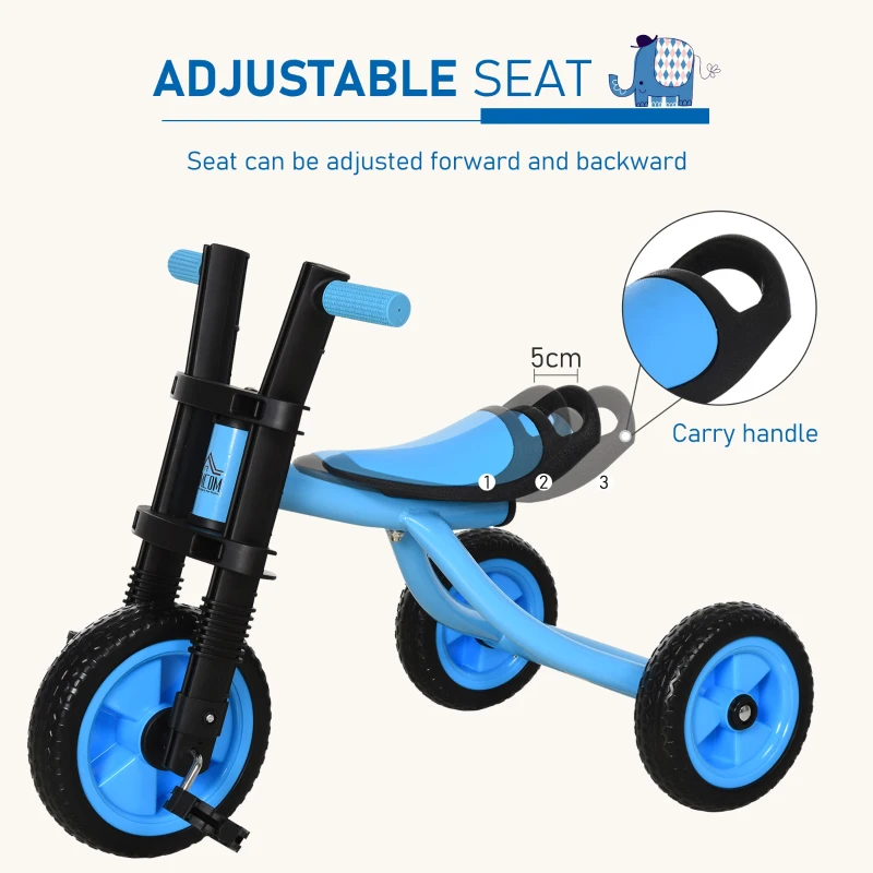 Qaba Kids 3-Wheel Plastic Pedal Tricycle Blue
